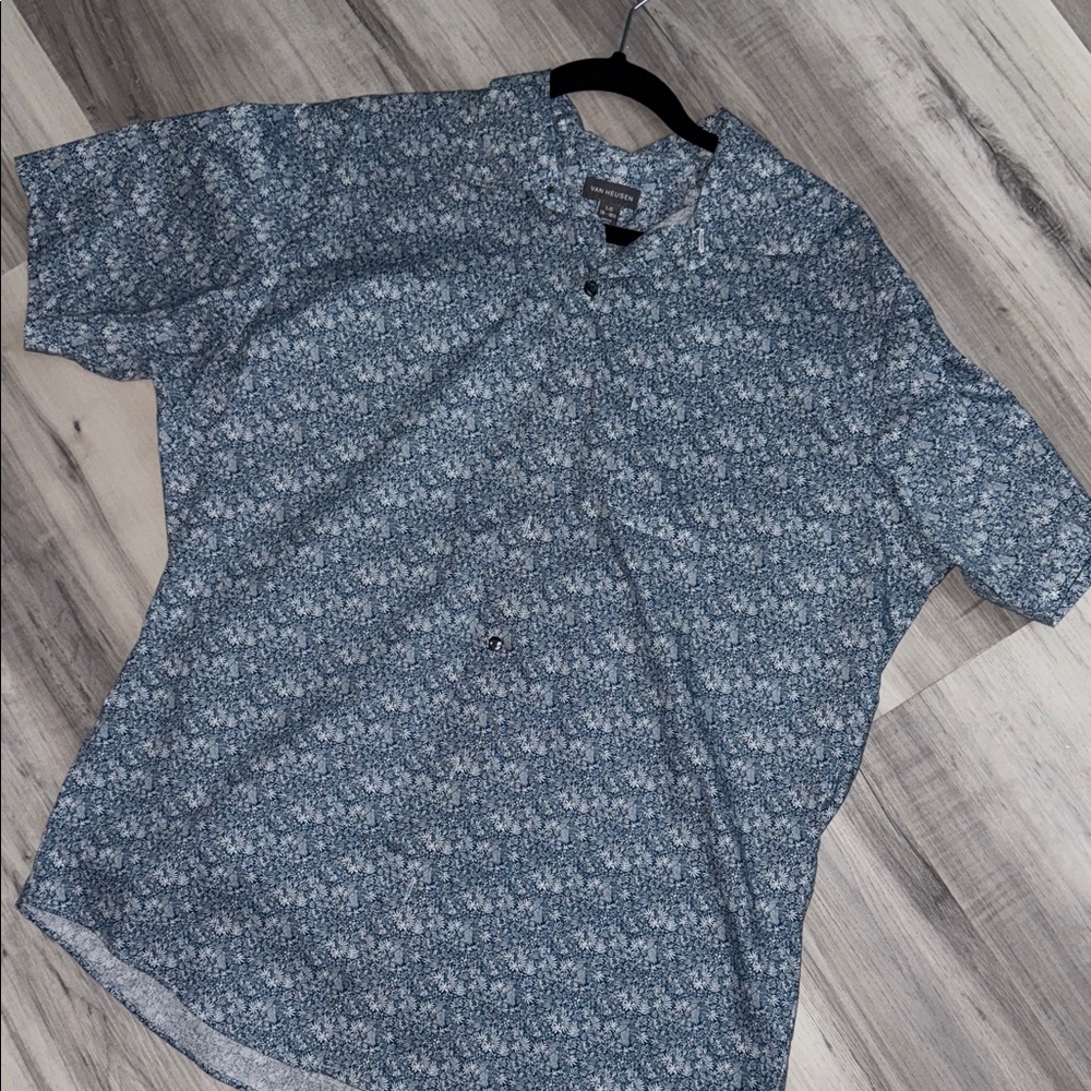 Van Heusen Navy Floral Button Down Shirt